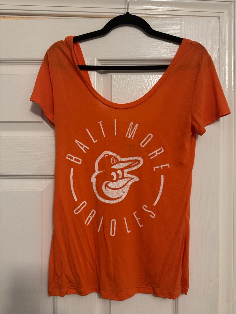 VS Pink Baltimore Orioles Women's Orange Scoop Neck Tee